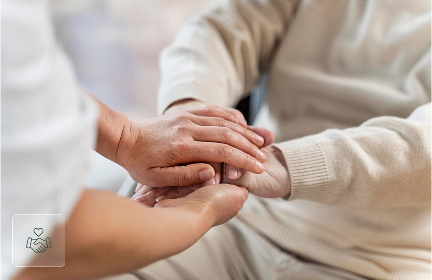 Doctor holding hands